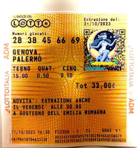 28 - 45 - 69 Su Palermo 