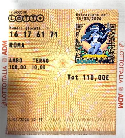 Col 16 e 17 si aggiudica un bel Ambo