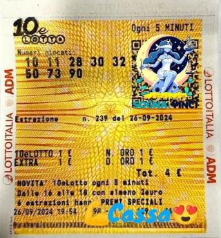 Vincita dal 26 Settembre 2024