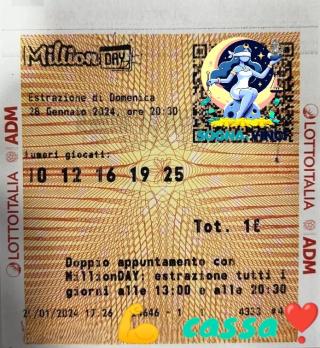 Vincita del 20 Gennaio 2024